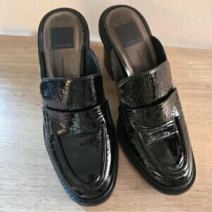 DOLCE VITA MALI CHUNKY PATENT LEATHER LOAFER MULES 7